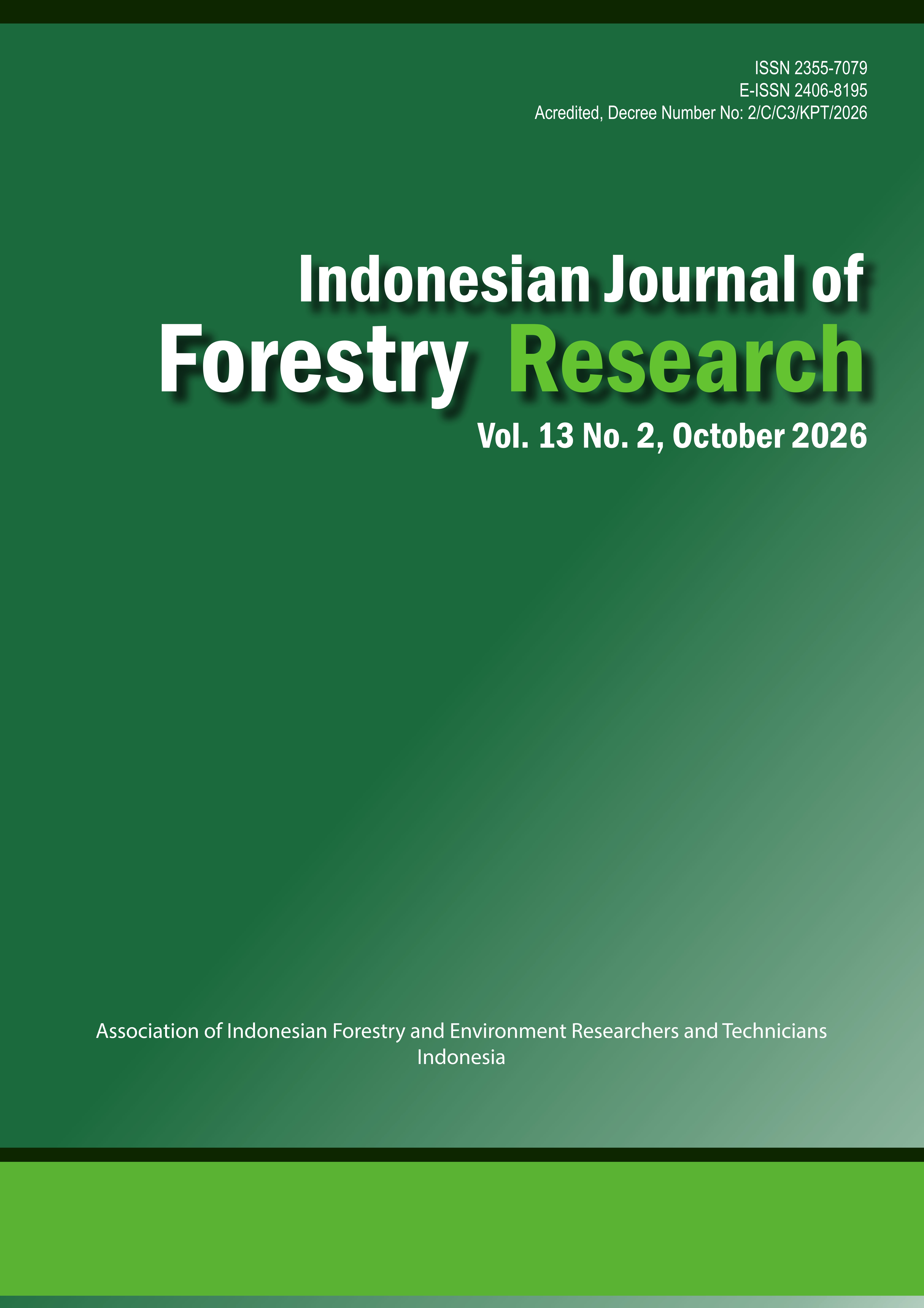 					View Vol. 13 No. 2 (2026): Indonesian Journal of Forestry Research
				