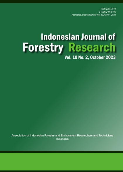					View Vol. 10 No. 2 (2023): Indonesian Journal of Forestry Research
				